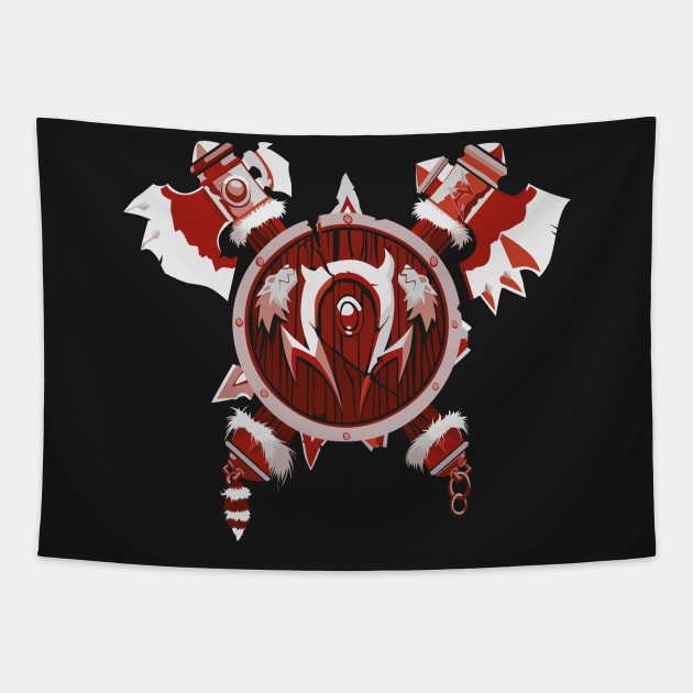 Minimalist Orgrimmar Crest Tapestry by inkandinvention