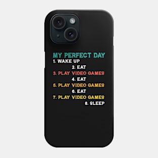 My Perfect Day Gamer Vintage Phone Case