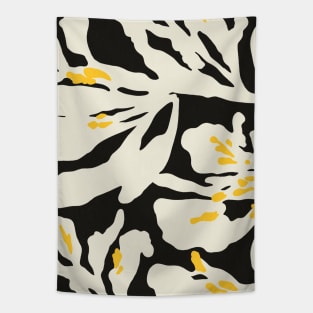 Matisse Inspired Floral Monochrome Abstract Tapestry