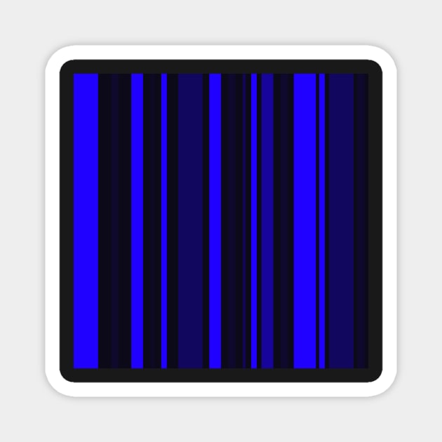 blue and black linear abstract pattern Magnet by pauloneill-art