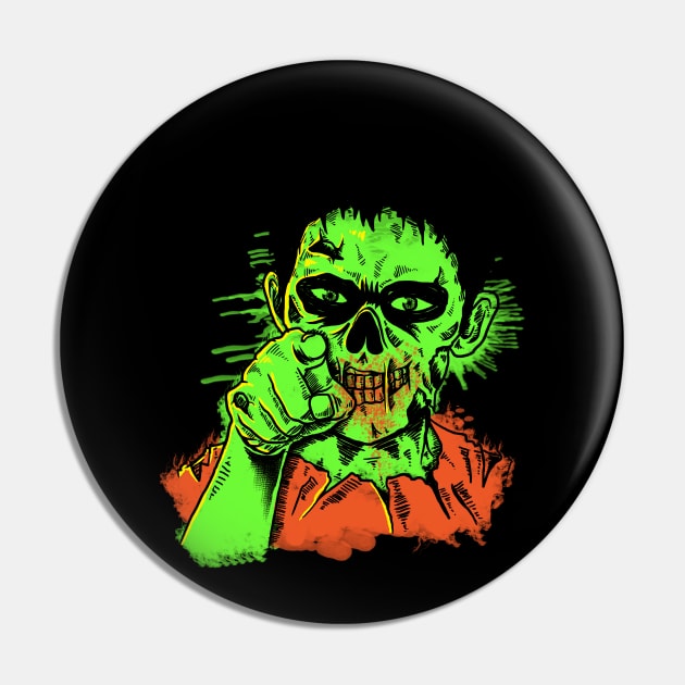 Green Zombie Pin by Candy Store