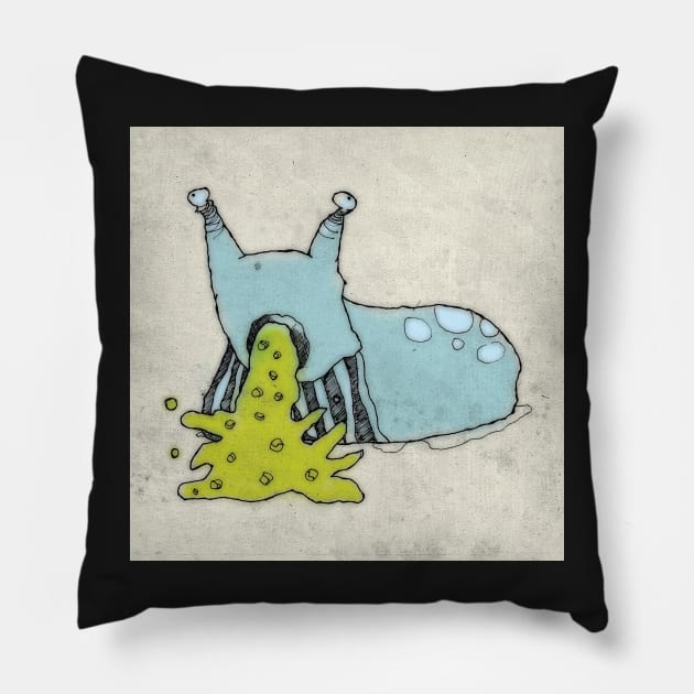 VOMIT SLUG ... A FUTURE FOODSTUFF. Pillow by CliffordHayes