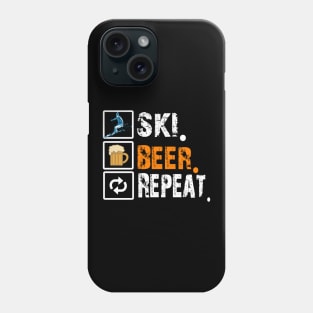 Funny Ski Beer Repeat Skiing & Skiers Phone Case