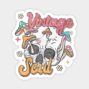 "Vintage Soul" Skull & Mushrooms Magnet