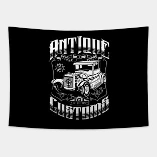Hot Rod - Antique Customs (white) Tapestry