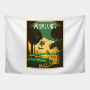 Guadeloupe Caribbean Vintage Travel Art Poster Tapestry