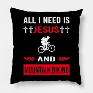 I Need Jesus And Mountain Biking MTB Pillow