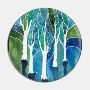 Fantasy Forest in Watercolor Pin