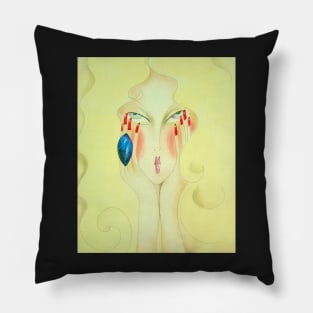 BLONDE FASHION 70S GIRL POSTER DRAWING Pillow