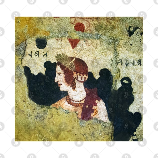 VELIA ,ETRUSCAN NOBLE WOMAN PORTRAIT Antique Tarquinia Fresco by BulganLumini