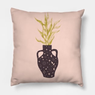 Stars And Golden Leaves Modern Boho Pillow