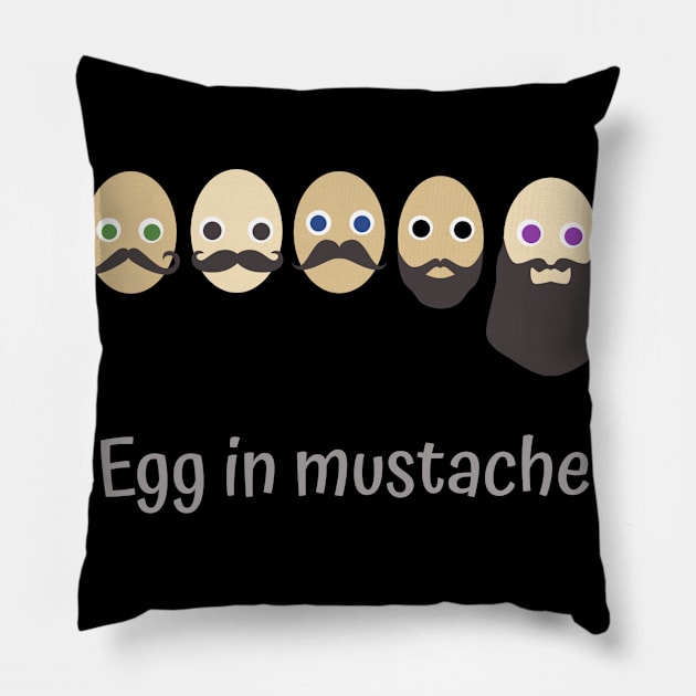 Egg in mustache Pillow by Prince