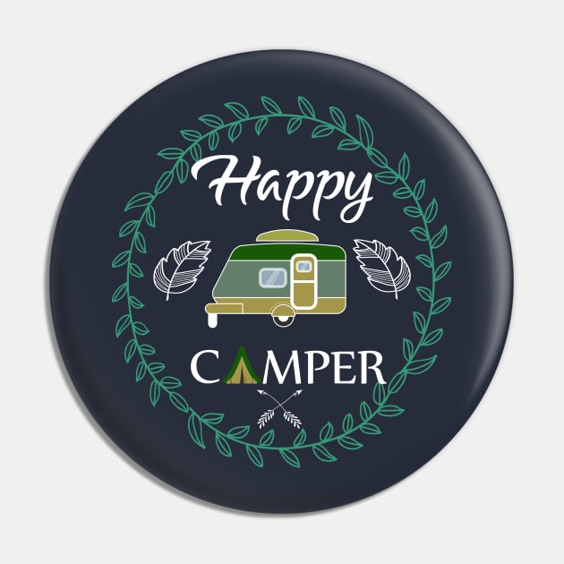Happy Camper , Happy Camping Gift Pin by Elitawesome