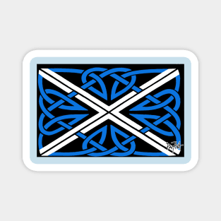 Scottish Saltire Flag in Celtic Knotwork Magnet