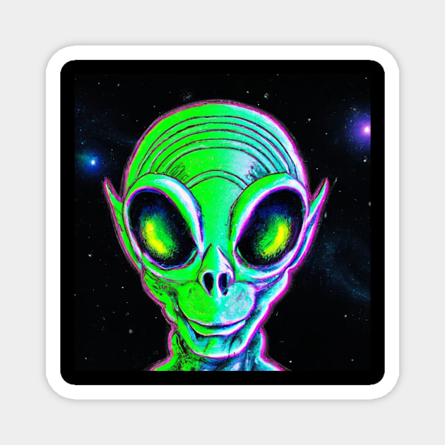 Evil Green Alien Magnet by Starbase79