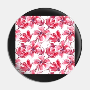 Pink and Red Watercolor Floral Pin