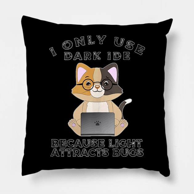 Funny Programmer Cat Computer Science Geek Nerd Coding Joke Pillow by Peter Smith