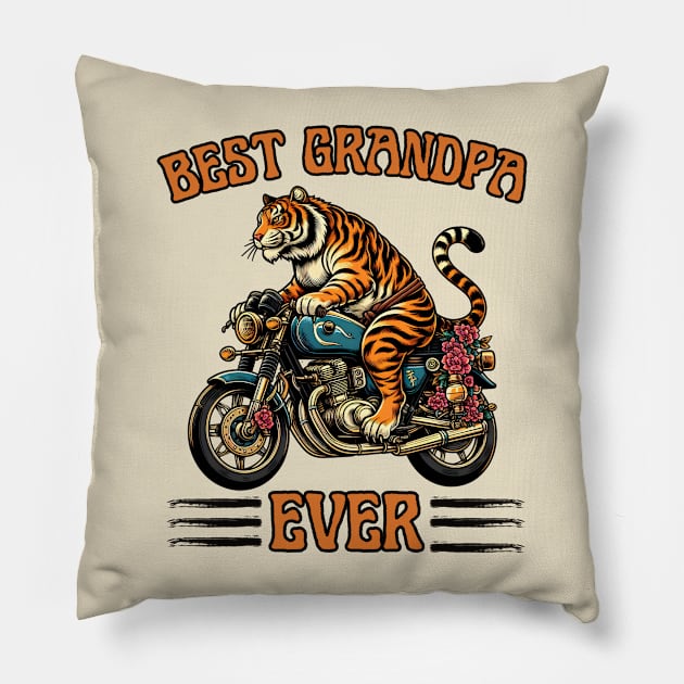 Best Grandpa Ever Biking Pillow by Japanese Fever