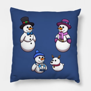 Happy Cartoon Snowman Family Sticker Pack Pillow