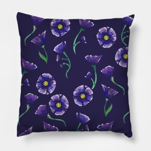 Violet Purple Flower Pattern Pillow