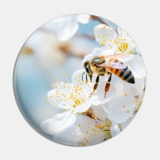 Bee Flower Nature Serene Tranquil Peace Pin