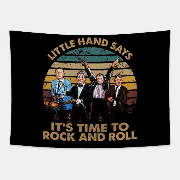 Little hand says time to rock and roll vintage gift for fans movie Tapestry by Madisen Harvey