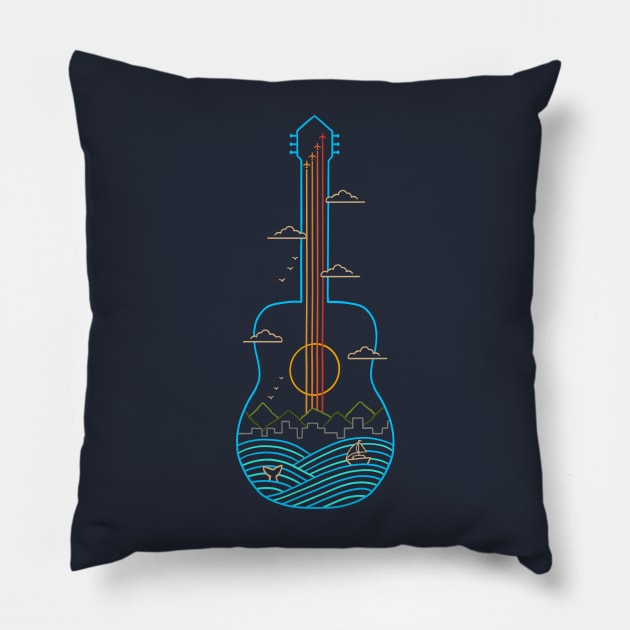 Nature Guitar Pillow by coffeeman