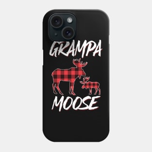 Red Plaid Grampa Moose Matching Family Pajama Christmas Gift Phone Case