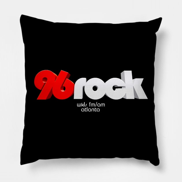 WKLS 96 Rock Atlanta 3D Pillow by RetroZest