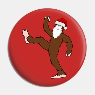 Funny Big Foot Santa Hat Christmas Sasquatch Pin