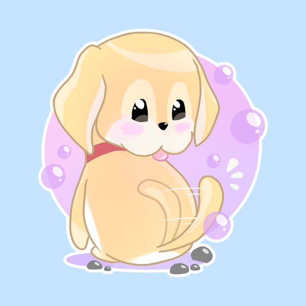 Cute Retriever Dog by petlogo.id