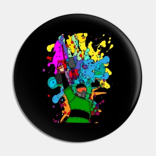 Colorful Paintball Motif Pin