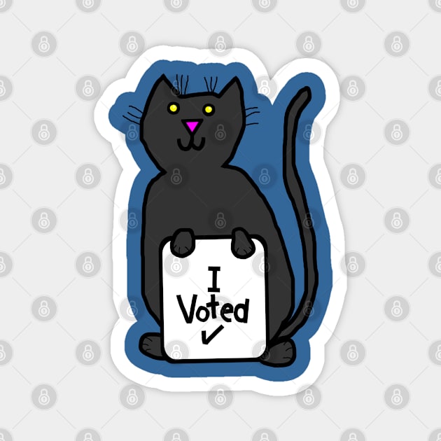 Cute Cat says she Voted Magnet by ellenhenryart