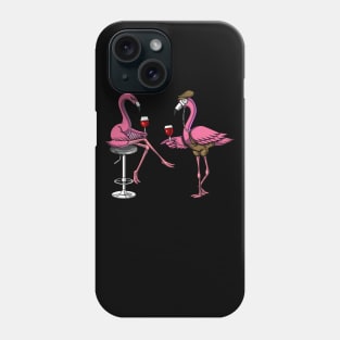 Flamingo Wine Drinking Party Phone Case