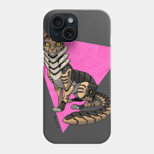 Cyborg Maine Coon Cat Phone Case by Novanim