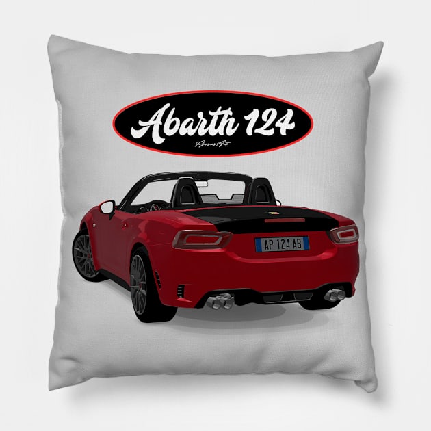 ABARTH 124 Rosso Back Pillow by PjesusArt