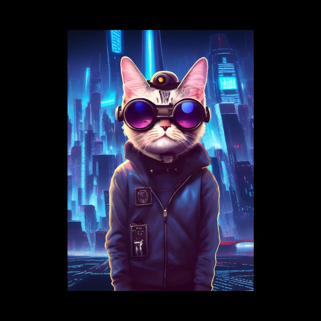 Cool Japanese Techno Cat In Japan Neon City by star trek fanart and more