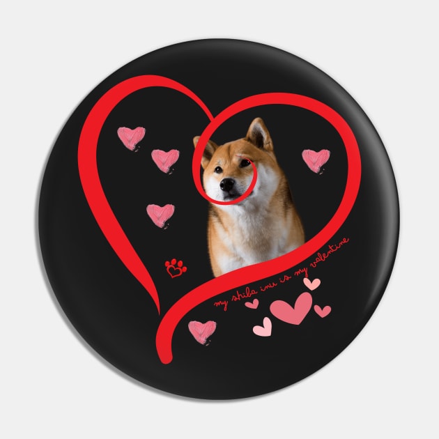 Funny Shiba Inu Dog Valentine Dog Lover Pin by stylechoc