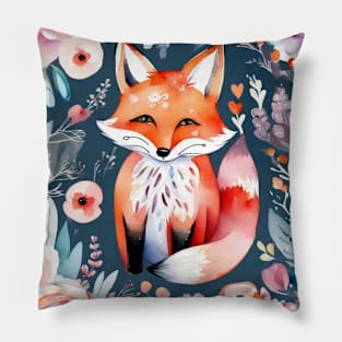 Cute floral fox Pillow