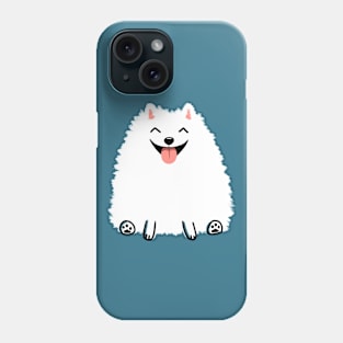 Cute White Pomeranian Cartoon Dog Phone Case