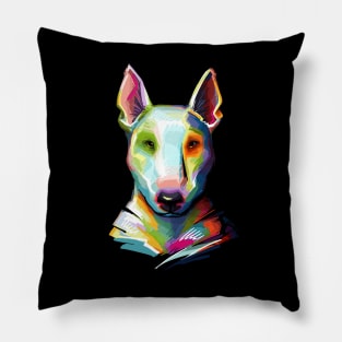 English Bull Terrier Colorful Painting Pillow