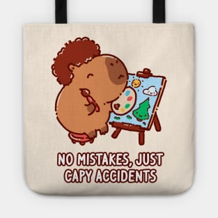 Capybara painting, no mistakes, just happy accidents Tote