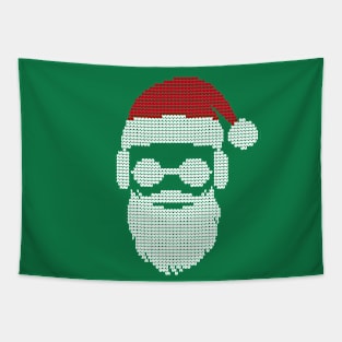 Ugly Christmas Xmas Sweater Cool Hipster Santa Claus Present Tapestry