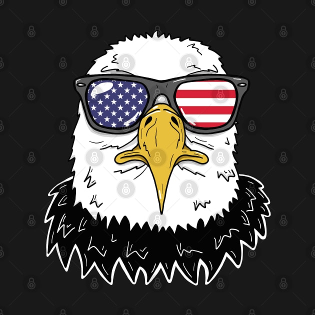 American Bald Eagle Wearing Sunglasses by SNK Kreatures