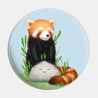 The famous red panda and stone (without background) Pin