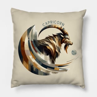 Capricorn Crest Zodiac Sign Pillow