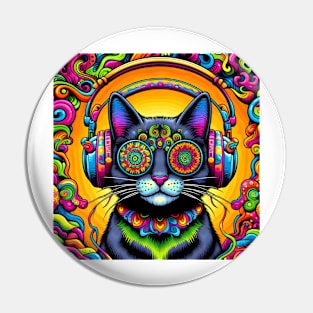 Trippy Music Cat #2 Pin