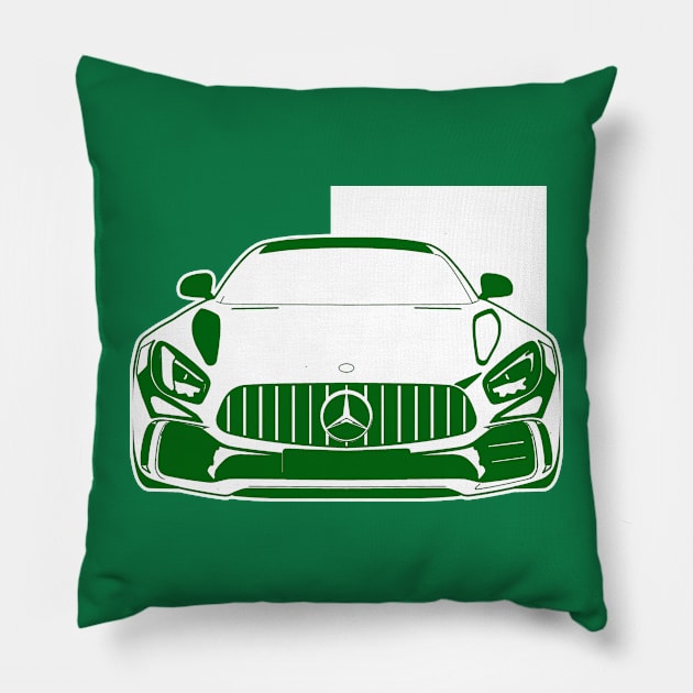 Sports Car Illustration Pillow by DesignWood Atelier