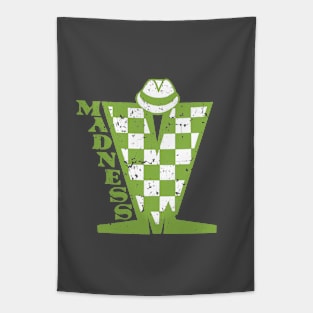 Madness Vintage Checkerboard Green & White Tapestry