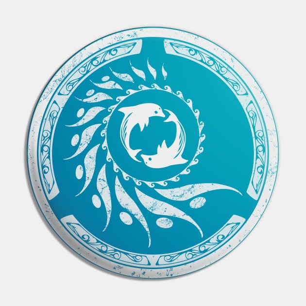 Twin Dolphin Nautilus Tribal Pin by NicGrayTees